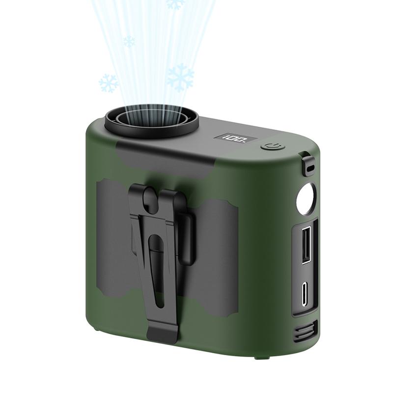 

Портативный поясной вентилятор, аккумулятор 10000/20000 мАч, высокомощный, долговечный, перезаряжаемый вентилятор для кемпинга на открытом воздухе армия зеленый