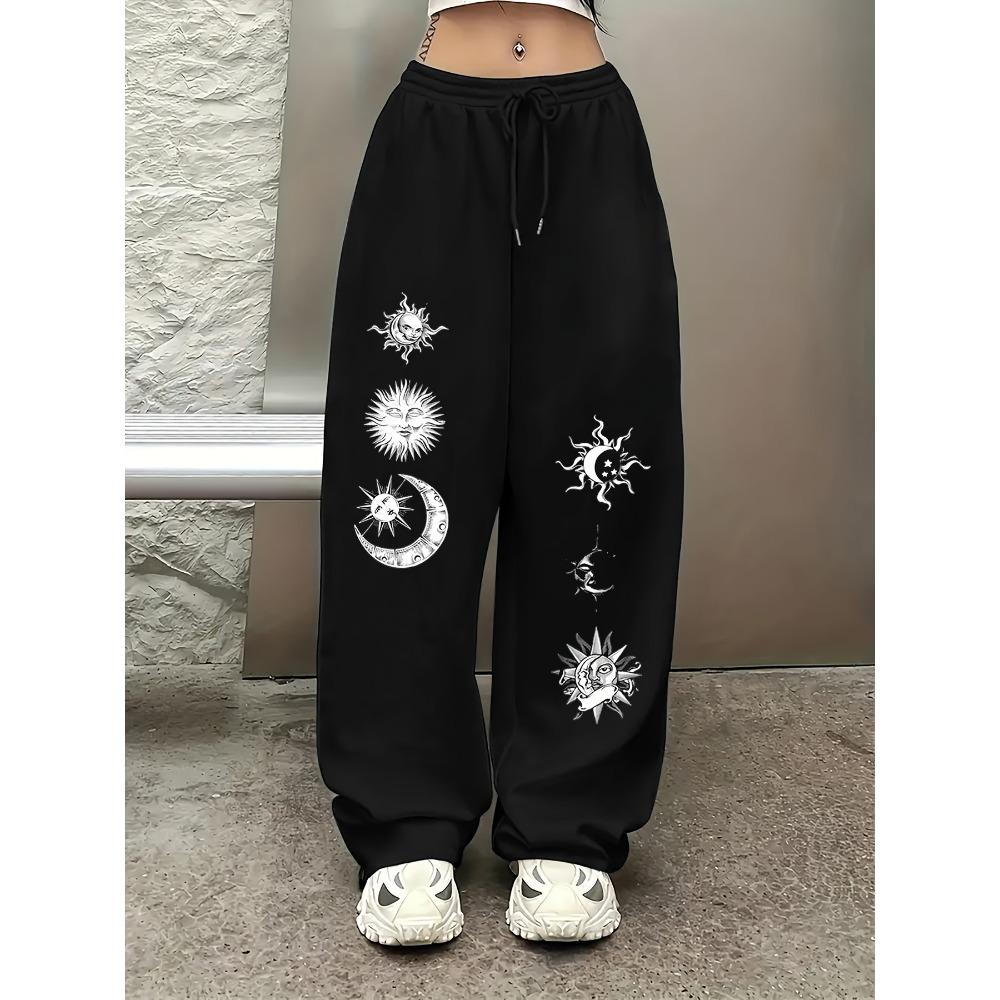

American Retro Printed Loose Straight Leg Pants Casual Hip-hop Street Wear Men s Bottoms Unique Printed Party L