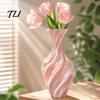 Kreatives Geschenk für Gartenliebhaber 3D-gedruckte dekorative Vase, verdrehtes Wirbeldesign, minimalistischer Tisch-Pflanzenbehälter, Hydroponik-Blume für Zuhause