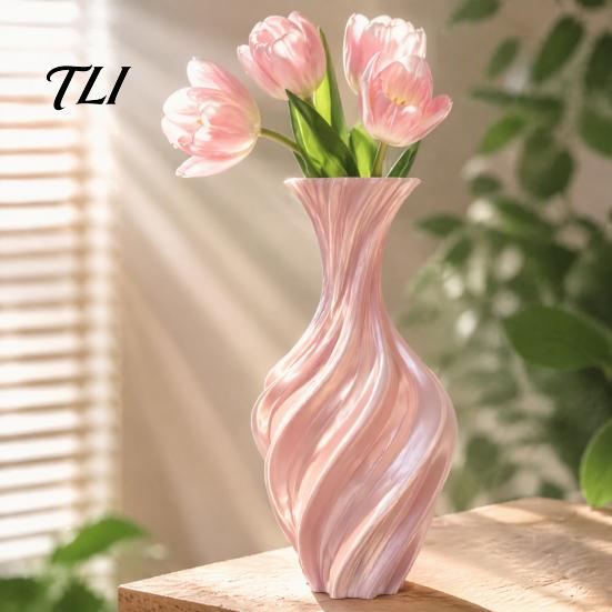 Kreatives Geschenk für Gartenliebhaber 3D-gedruckte dekorative Vase, verdrehtes Wirbeldesign, minimalistischer Tisch-Pflanzenbehälter, Hydroponik-Blume für Zuhause