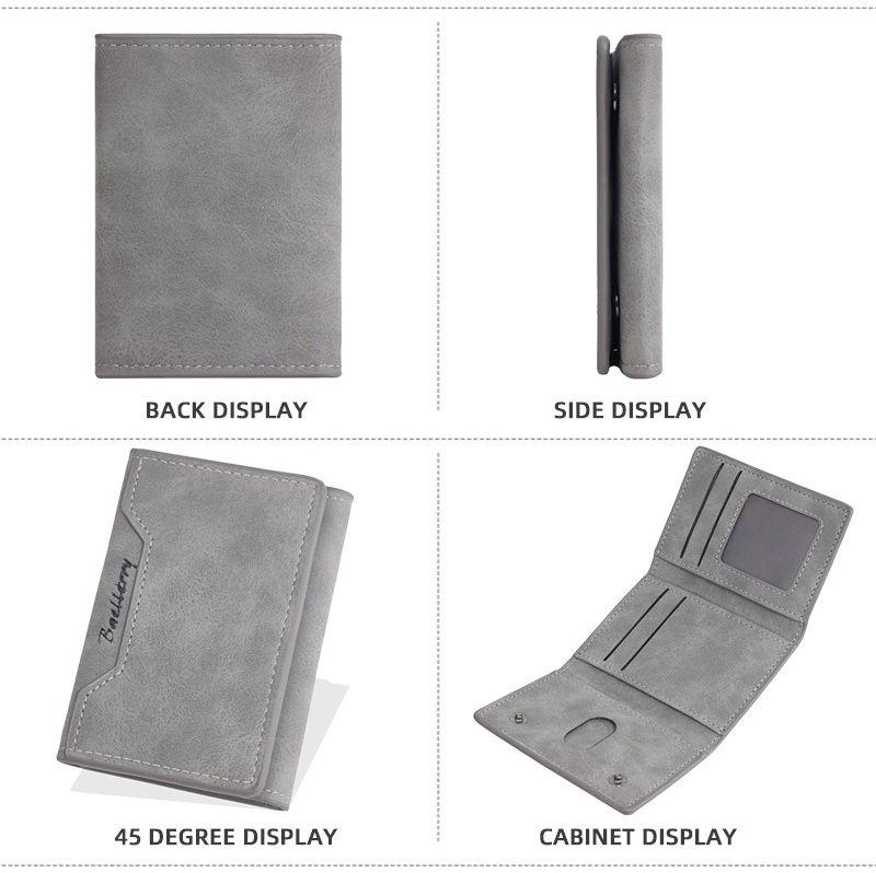 Baellerry Men Mini Card Holder Wallets Vintage Design Tri-fold Thin Purse ID Credit Card Holders GZW