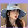 Denim Fisherman Hat With Logo Patch For Casual Outdoor Wear Men Women