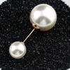 Neue Große Doppelkopf Perlen-Einstecknadel Kragenbrosche Eine Reihe Brustnadel Strickjacke Schal Tuch Halsbrosche Modeschmuck
