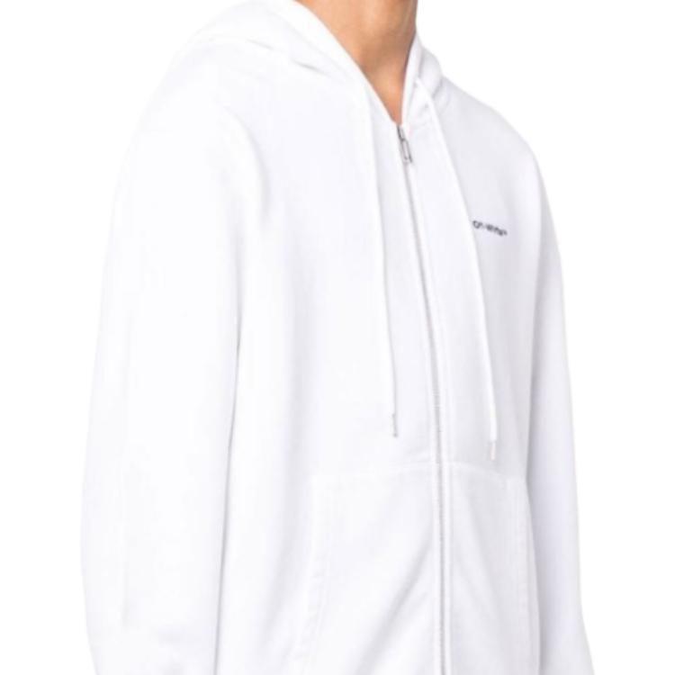OFF WHITE Jackets Men's White Hooded Non Detachable Moderate Other OMBE013F22FLE0070110