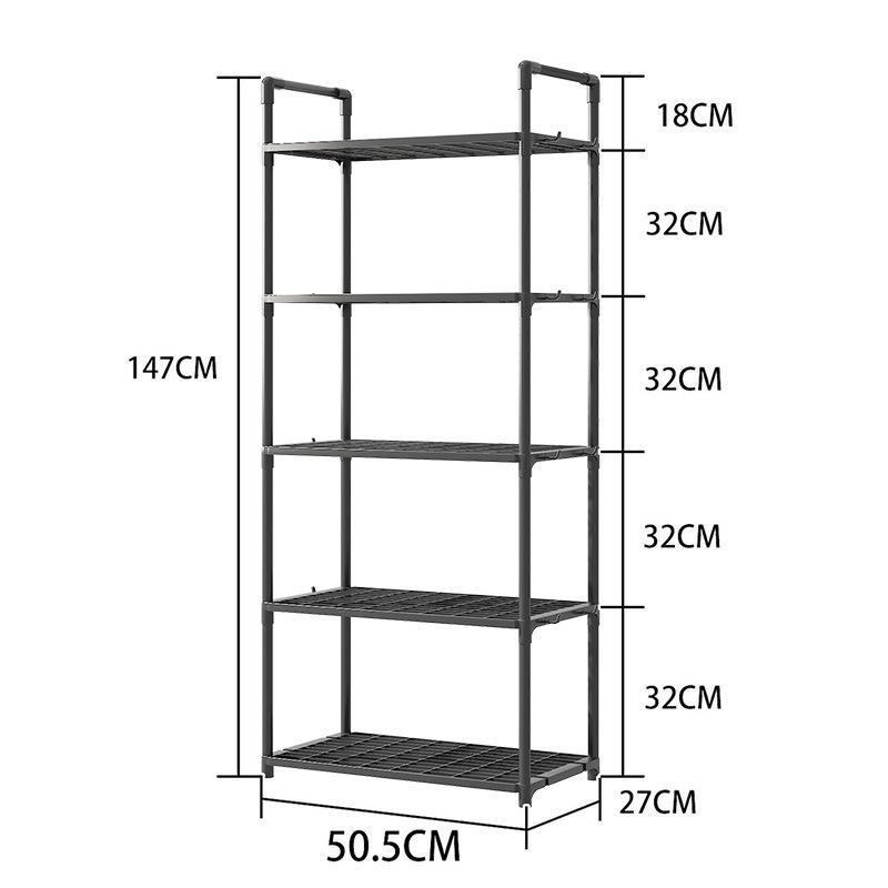 Multi-layer Kitchen & Bathroom Floor Storage Rack: Punch-free, Microwave Oven Compatible Shelves.