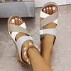 Keilsandaletten in Übergröße Damen Sommer neue Mode Kreuzriemen Farbabstimmung Sandalen Damen