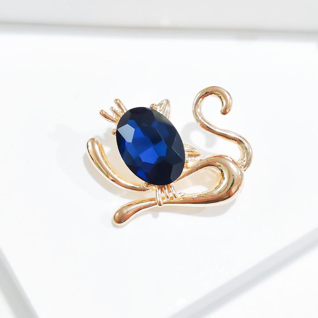 Premium Korean Cartoon Kitten Oil-Drop Brooch - Elegant Animal Pin for Women