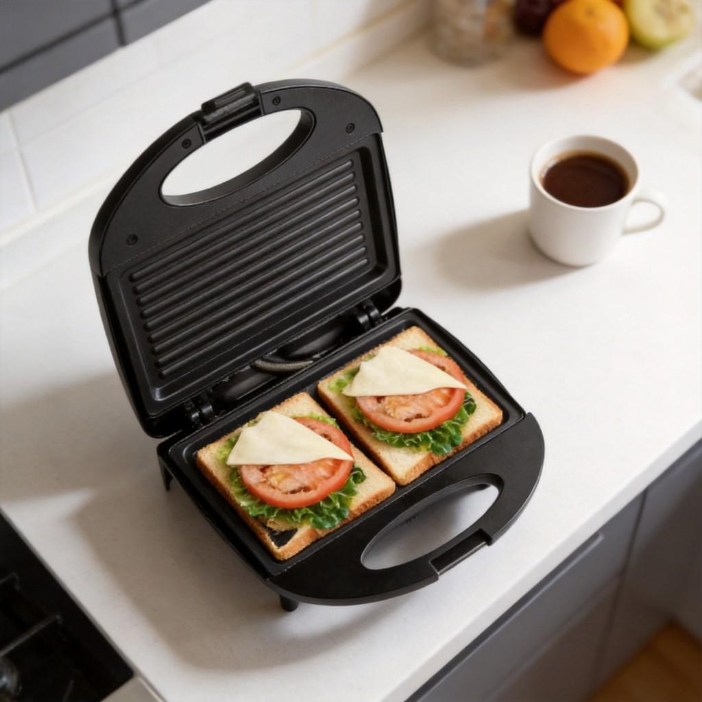 Multifunction Breakfast Sandwich Maker With Mechanical Control For Family Kitchen