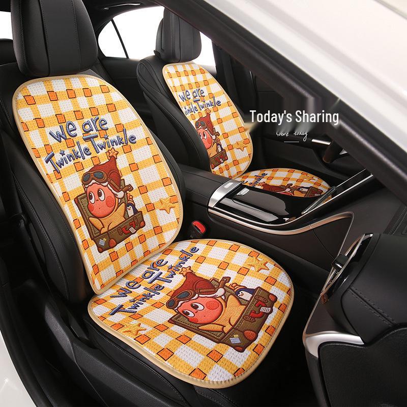 Cute Female Cartoon Car Seat Cushion for Xiaopeng MONA M03/P7/G6/G7/G3 - All Seasons