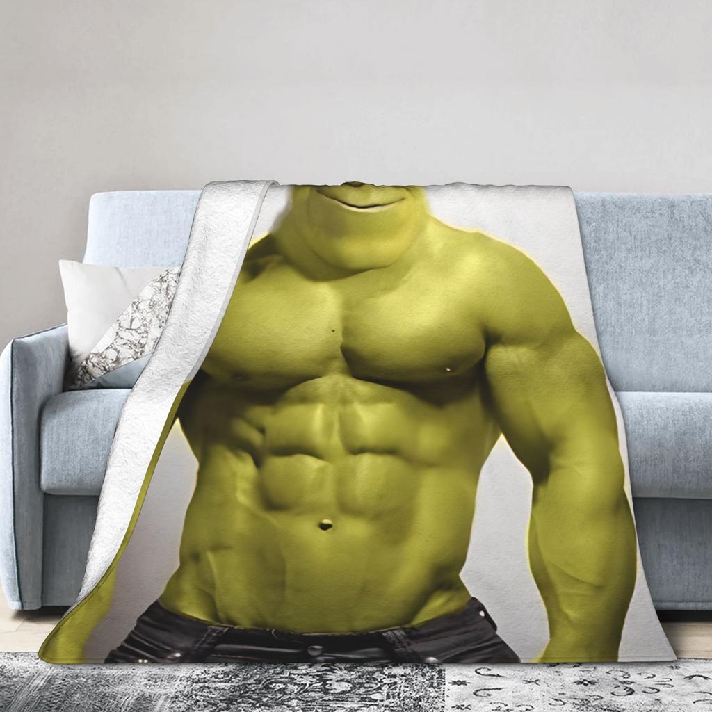 Funny Shreks Meme Throw Blanket for Couch  Soft Cozy Plush Blanket 50x60 Inch Multi-size Bedspread for All Seasons