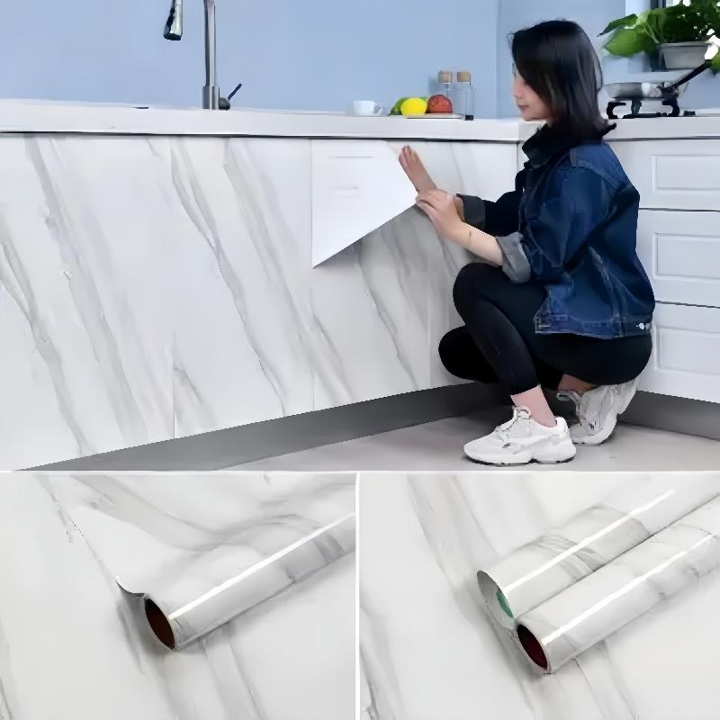 Waterproof Self-adhesive Wall Wallpaper High Temperature Resistance Peel and Stick Wallpaper White Wallpapers Home Decor Sticker
