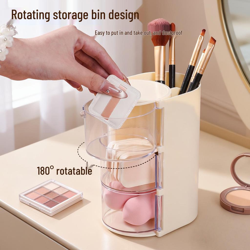 Rotating Dustproof Makeup Storage Organizer