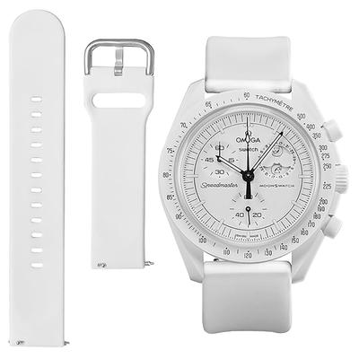 20mm Watch Band for and Easy Interchangeable Strap for and Unisex Watch Strap [Ylfcly] Omega, Swatch, Moonswatch, Speedmaster, Nato®/Silicone Omega,