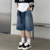Loose Jean Shorts Vintage Wide Leg Denim Shorts Streetwear Casual Washed Oversize Summer Denim Shorts