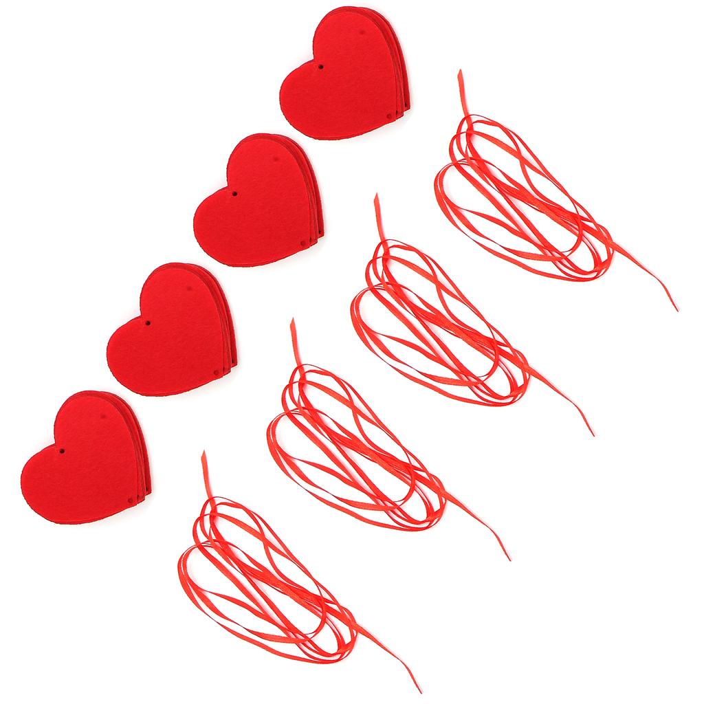 4er Set Girlande Hängende Herzen Ornamente Valentinstag Hochzeitsfeier Basteldekoration