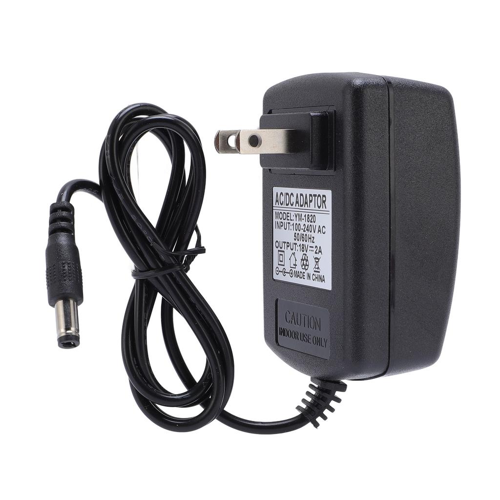 18V 2A Power Supply Adapter 5.5x2.5mm DC Port Charging Cable for LED Display Screen Light Speaker