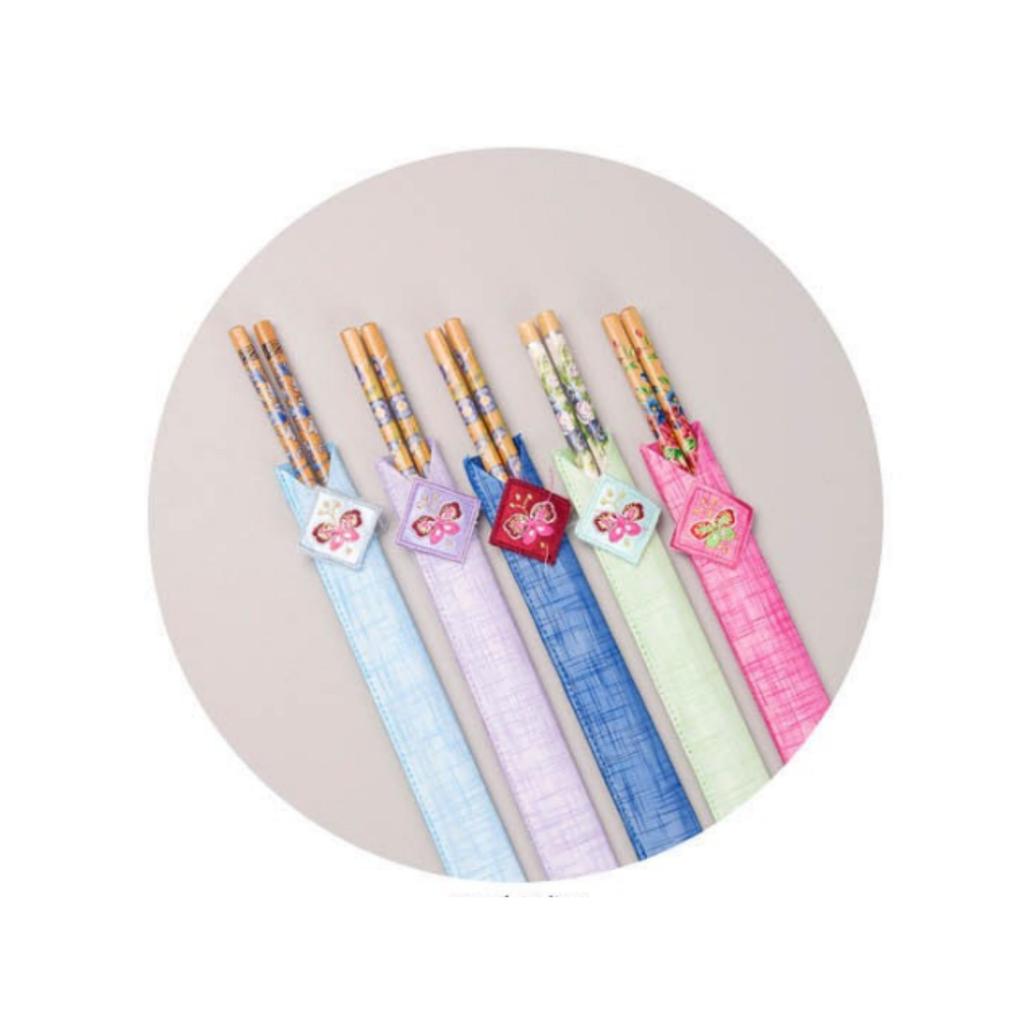 5 Types of Colored Wooden Chopsticks + 5 Types of Chopsticks Houses Foreigners' Gift Set