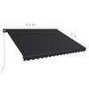 Manual Retractable Awning with LED Lighting 450 x 300 cm Anthracite Grey
