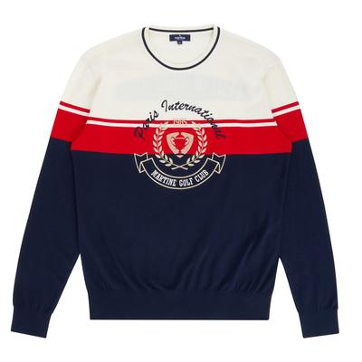 MARTINE GOLF Color Block Crew Neck Sweater_Ivory (Men)