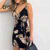 Damska letnia sukienka Skinny Female Spaghetti Strap Bohemian Beachwear