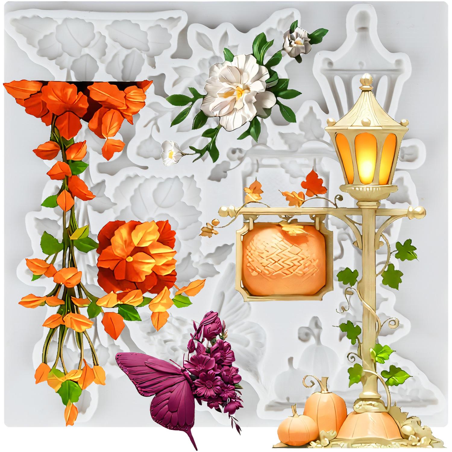 

Street Lamp Silicone Molds Butterfly Fondant Mold Cake Decorating Tools Cupcake Topper Candy Chocolate Gumpaste Mold серый