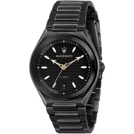 Maserati Men's Black Triconic Dial Quartz R8853139004 100M Watch