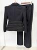 Spot 2026 Celebrity Temperament Slim Fit Two-Piece Suit with Copper Chain and Beaded Long Pants