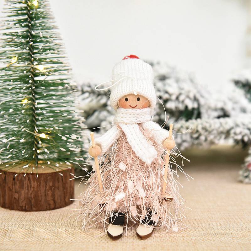 Home Decor Hanging Pendant Christmas Gift Decoration Ski Dolls Ornaments Cute
