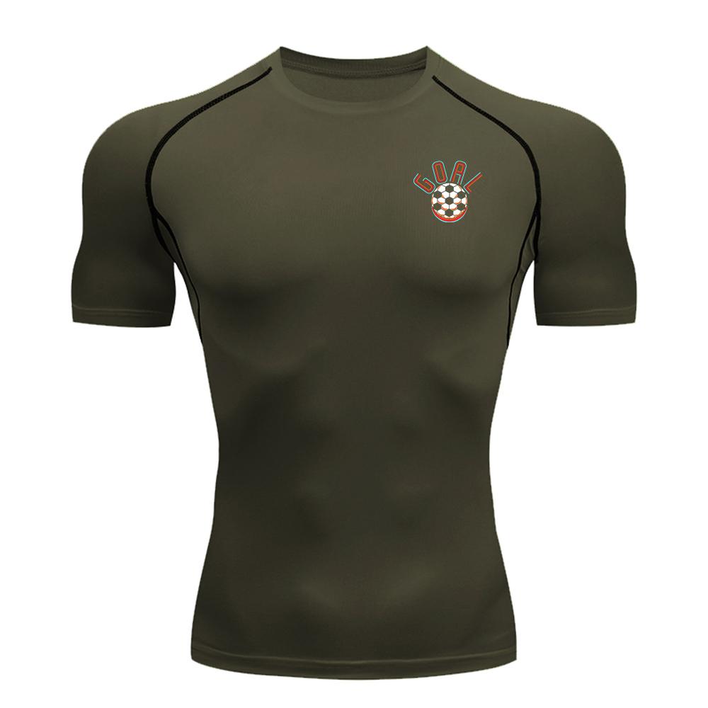 

Men s Fitness Quick Drying T-Shirt Lightweight Breathable Printed Short Sleeve Stylish Casual Daily Commute Top 3XL зелений