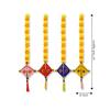 Handmade Artificial Marigold Fluffy Flowers Colorful Woolen Kite Hanging for Home, , Temple Pooja Room Decoration (Pack of 5)