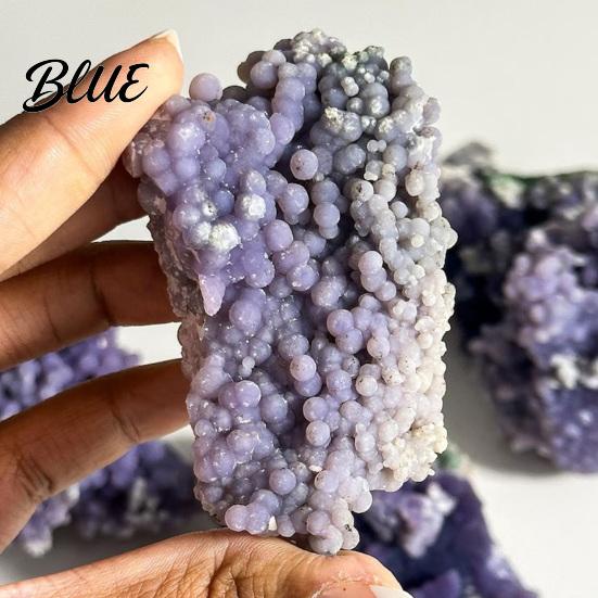 Smooth Polished Rocks Natural Grape Agate Crystal Cluster Mineral Gemstone Stone Rock Energy Generators for Aquarium Terrarium Decor Unique