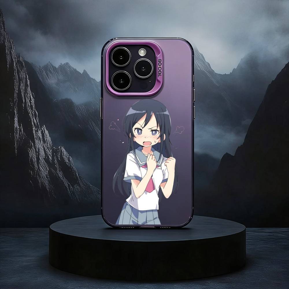 O-Oreimo-MO A-Anime Phone Case For iPhone17,16,15,14,13,12,11 Plus,Pro Max Black Candy silver phone case