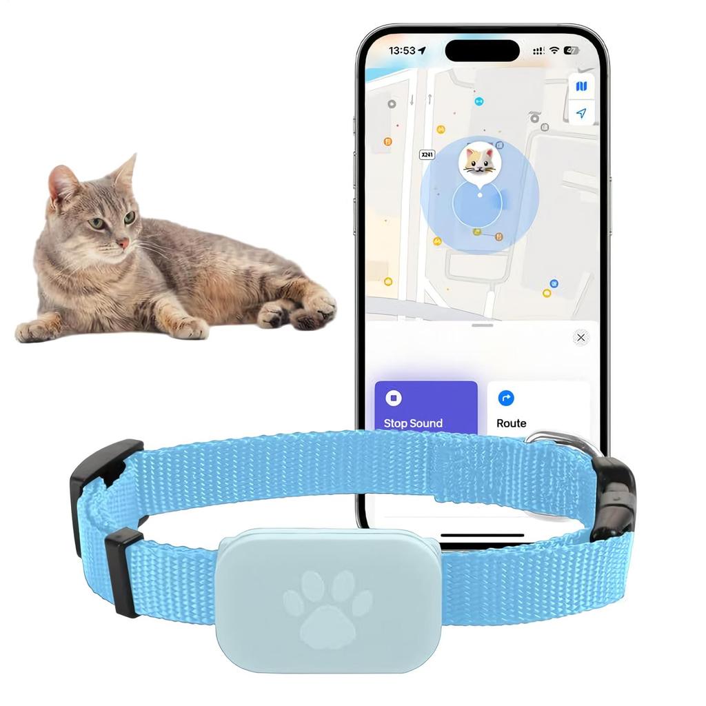 Collier GPS de Suivi pour Chat pour la Sécurité de l'Animal de Compagnie Chaton Batterie Longue Durée Chat Animal Localisateur Mondial pour Chiot Moyen Grand