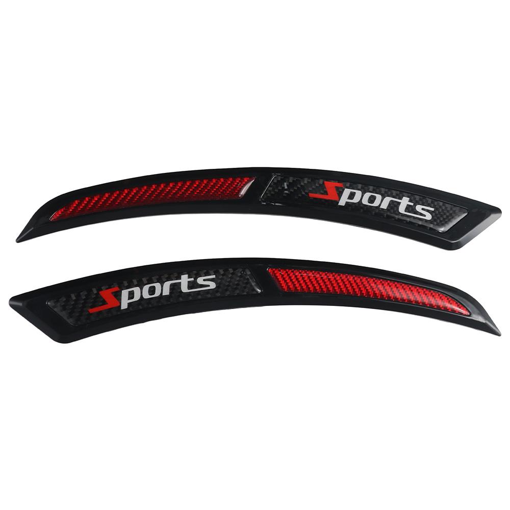 

2Pcs 12.60x1.77inch Car Wheel Eyebrow Non-Collision Strips Carbon Fiber Red Protector Stickers Sport Style чорний