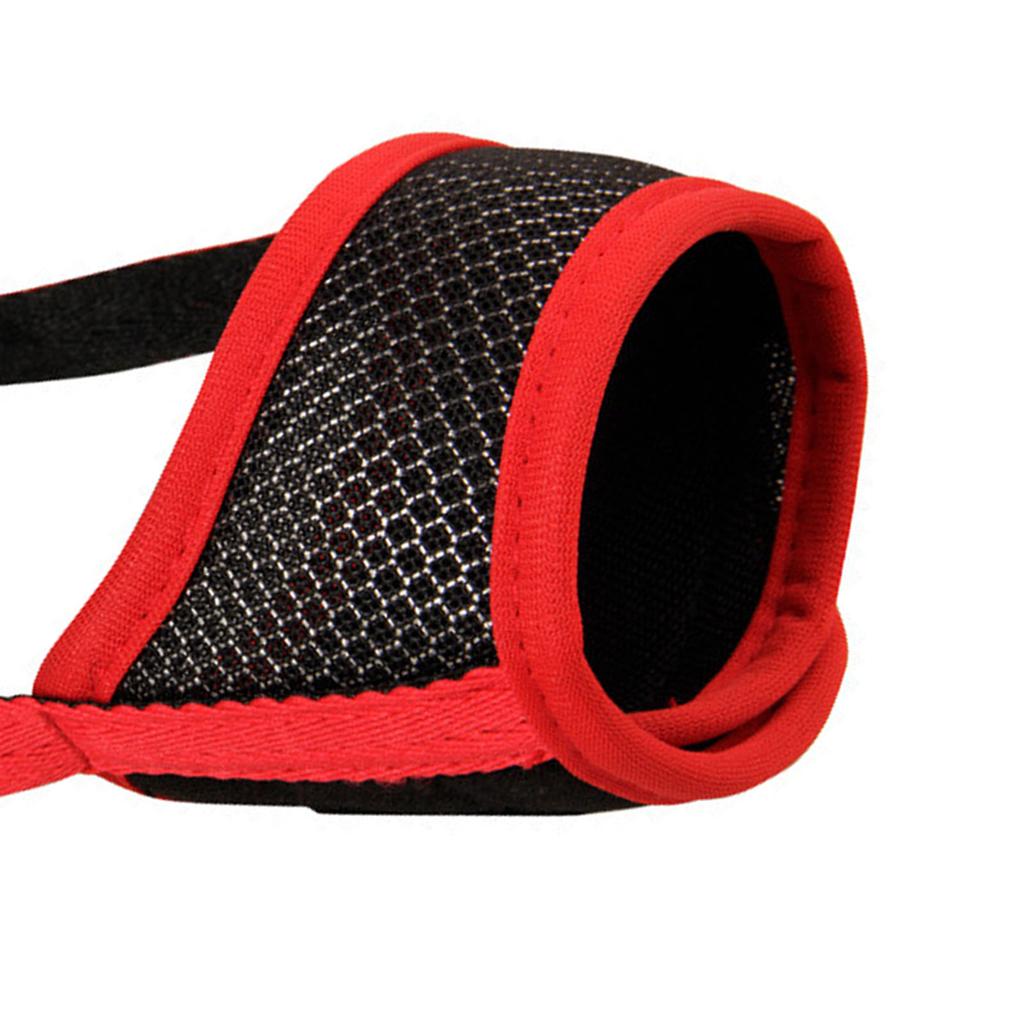 XDog Muzzle Breathable Prevent Biting Barking Eating Adjustable Dog Mouth Guard Cover with Hook and