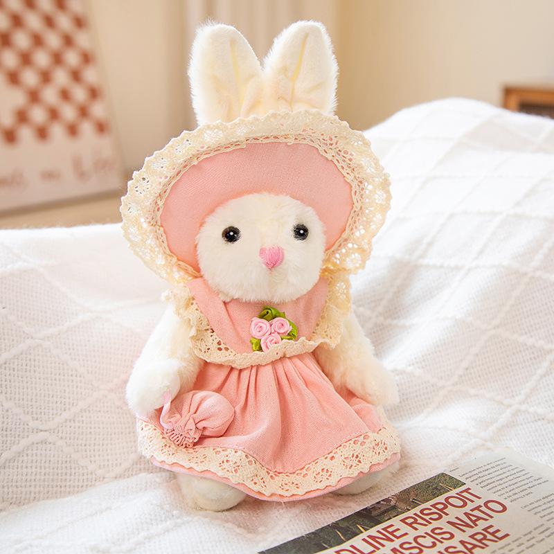 Cute Dress Teddy Bear Doll Plush Toy Wear Skirt Little White Rabbit Doll Children Sleeping Soothing Ragdoll