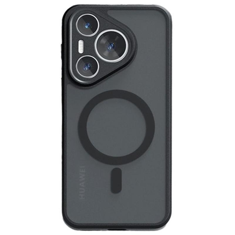 

For Huawei Pura 70 Pro/Pura 70 Pro+ Case Compatible with MagSafe TPU+PC Matte Phone Cover Transparent Black