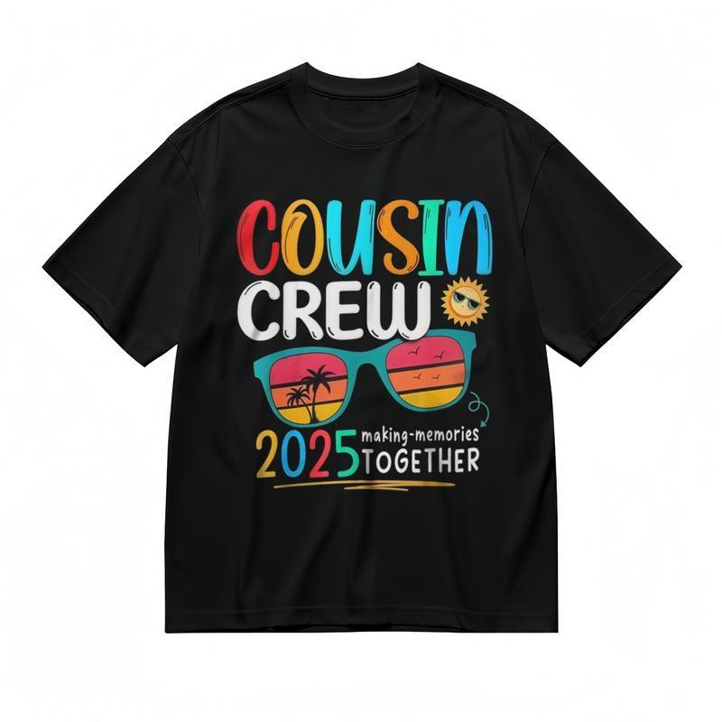 Women's Breathable Classic T-Shirt COUSIN CREW 2025 Summer Graphic Tee