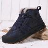 Kids High-top Cotton Shoes Plush Warm Snow Boots Boys Girls Non-slip Winter Outdoor Sneakers Wear-resistant Casual Walking Shoes