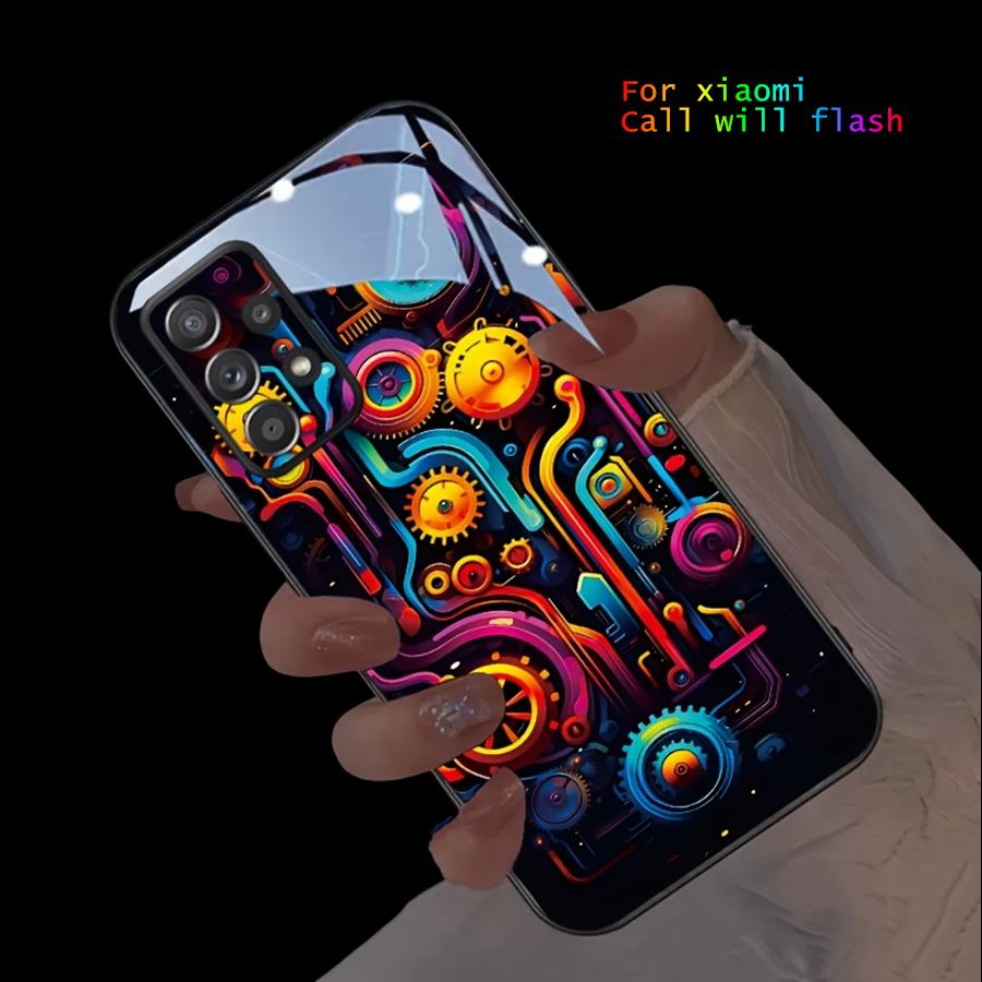 Aesthetics Mechanical Luminous Phone Case For iPhone 17 Air 16 15 14 13 12 11 Pro Max 17 Plus Mini LED Glow Phone Cover