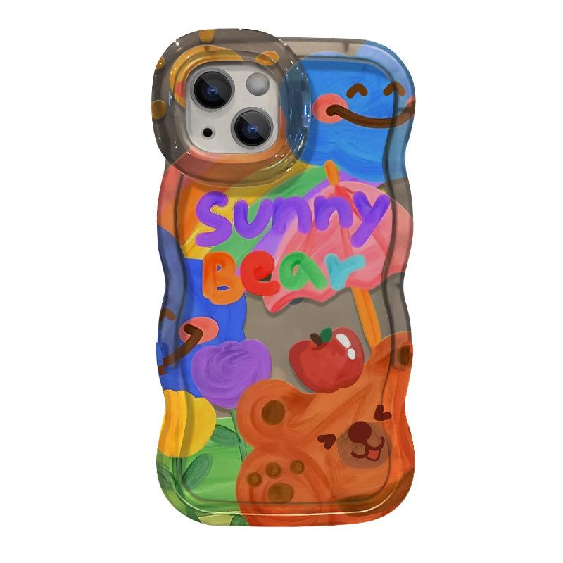 

Doodle Bear Подходит для чехлов для телефонов Apple 16pro со шнурками, Huawei P70 с невидимой двойной подставкой и Xiaomi 15/14/13 Redmi K40/K40 Pro