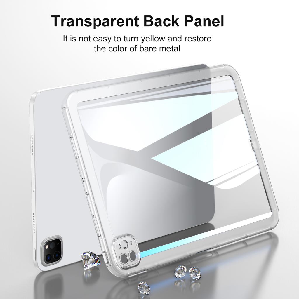 For iPad Pro 13 (2024) Case TPU Transparent Back Protective Tablet Cover