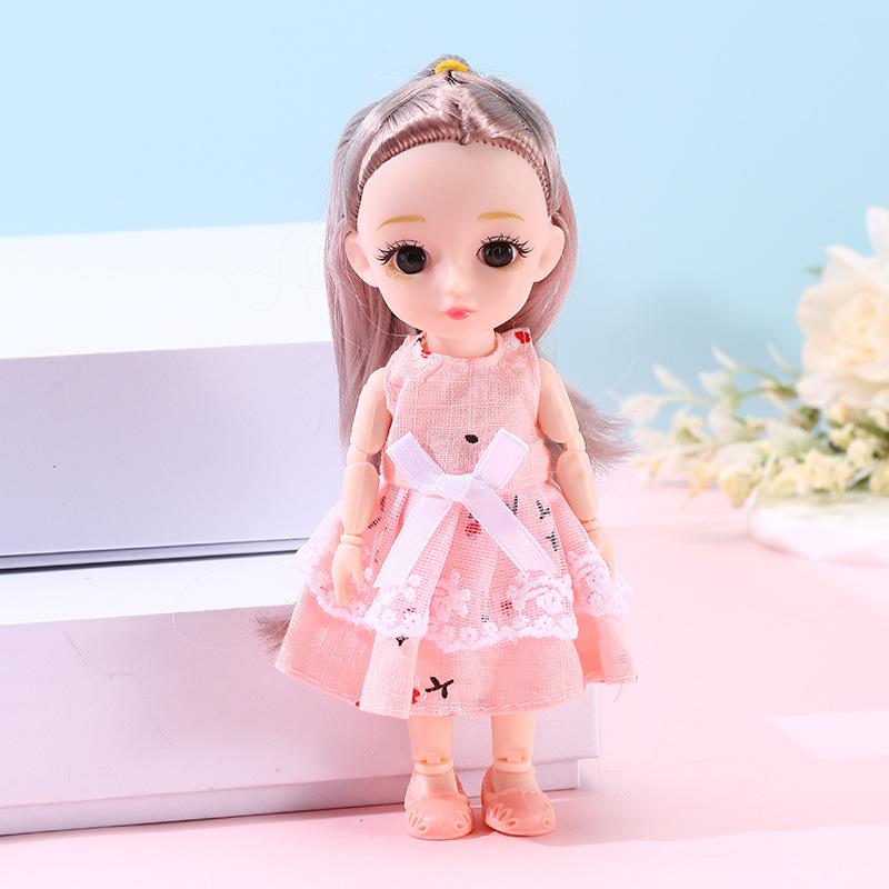 Color Light Doll Xiao Mengmeng Traje de Princesa Vestido de Niña Vestir 13 Articulaciones Muñeca de 6 Pulgadas Juguete Casa de Juego