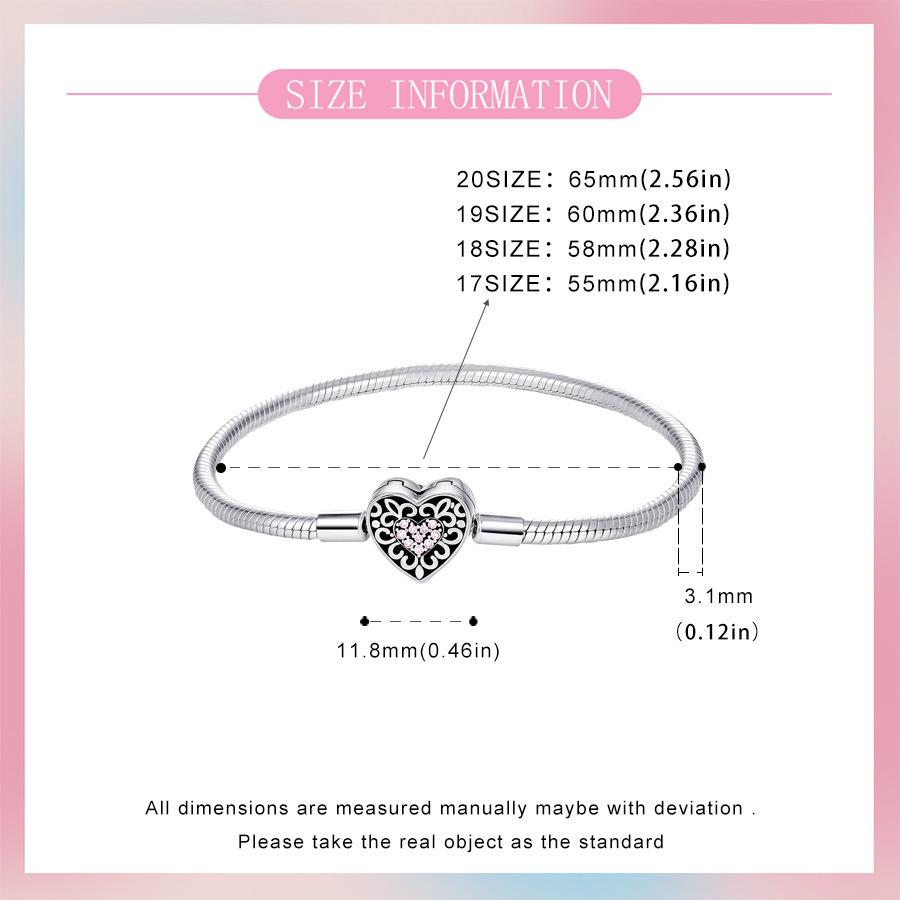 925 Silver Plated Woven Heart Snake Bone Bracelet - Fashionable DIY Beaded Handmade Design