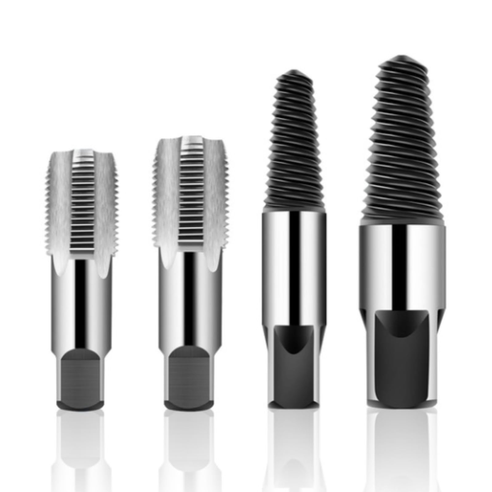 

Zhihu Screw Extractor Pipe Tap Set of 4 for Plumbing - Removes Broken Screws, 1/2 Inch to 3/4 Inch, High Carbon Steel, Durable, Pipe Tap, Screw Extrac