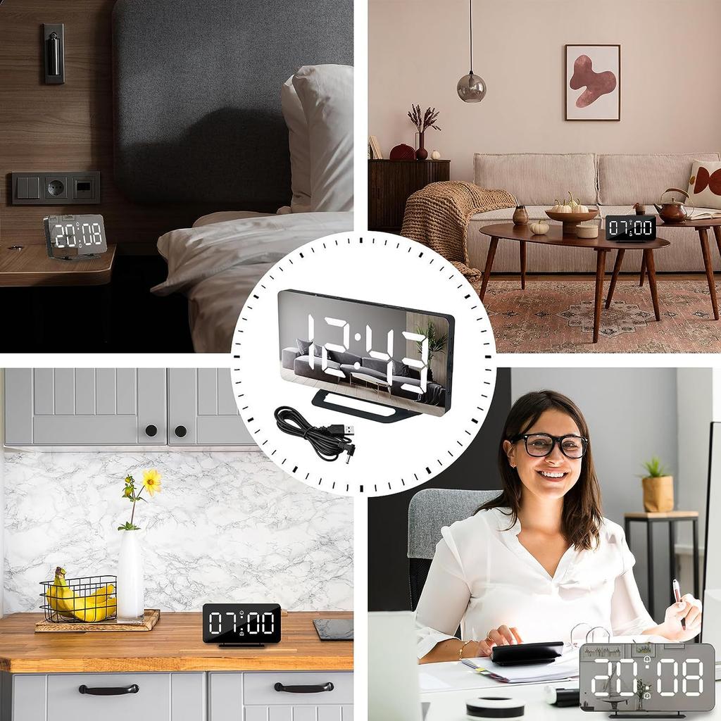 LED Multifunctional Digital Electronic Clock Desktop Children's Silent Student-specific Alarm Clock Thermometer