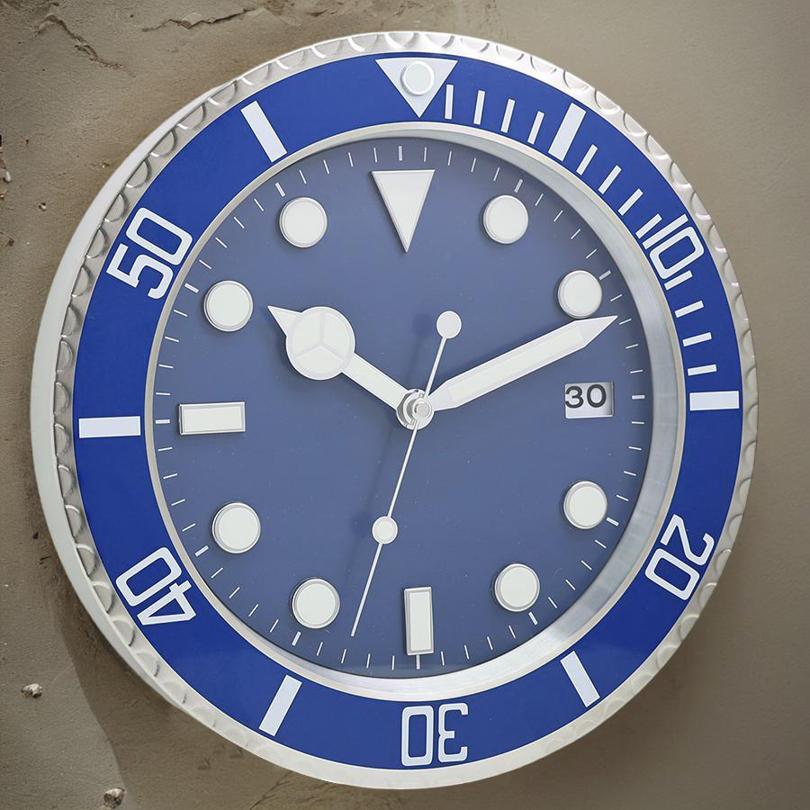 1pc 13 inch luxury creative metal wall clock, living room and study decoration wall clock, fluorescent clock dial, battery free