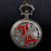 Colar Pingente Relógio de Bolso Bronze Vintage Tema Death Note, Relógio de Bolso Acessório Colecionável de Anime para Homens e Mulheres