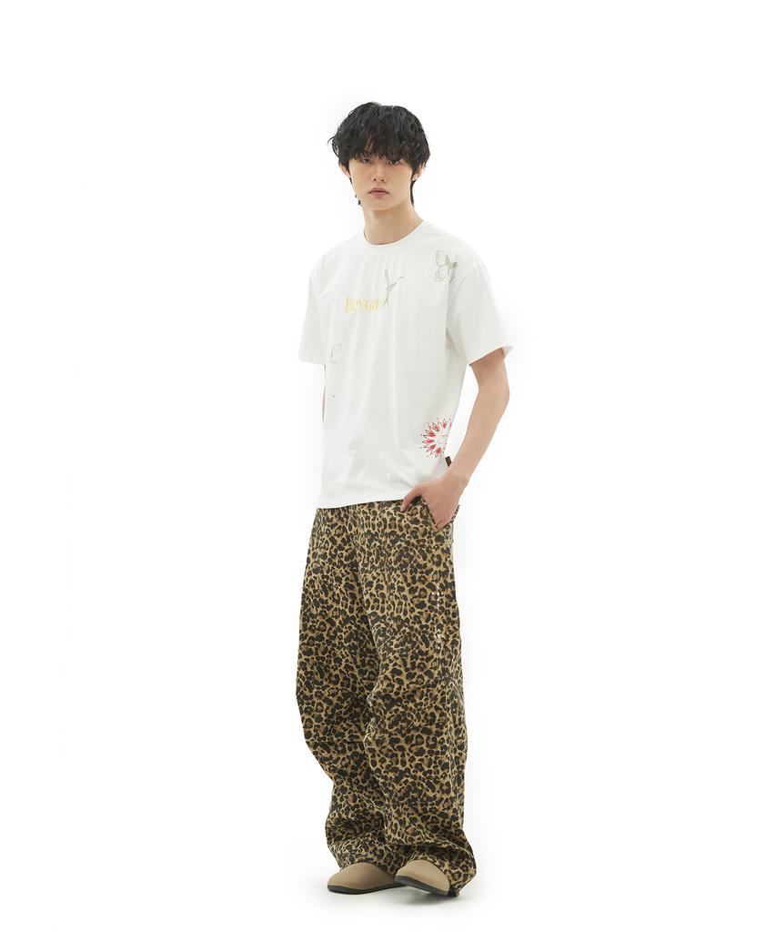 Depeugameoncheu Stud Parachute Pants [Leopard White]