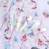 Manicure DIY Festive Design Bird 5D Embossed Nail Stickers Snowflakes Winter